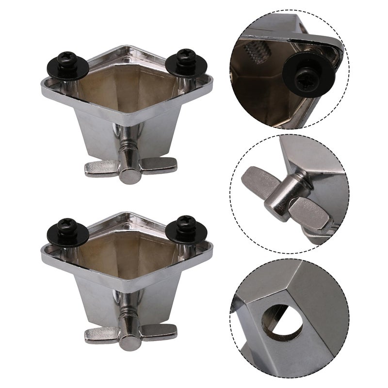 Lovermusic 2 Pieces Silver Floor Tom Leg Bracket Mount Replacement for Tom Drum Set - Image 3
